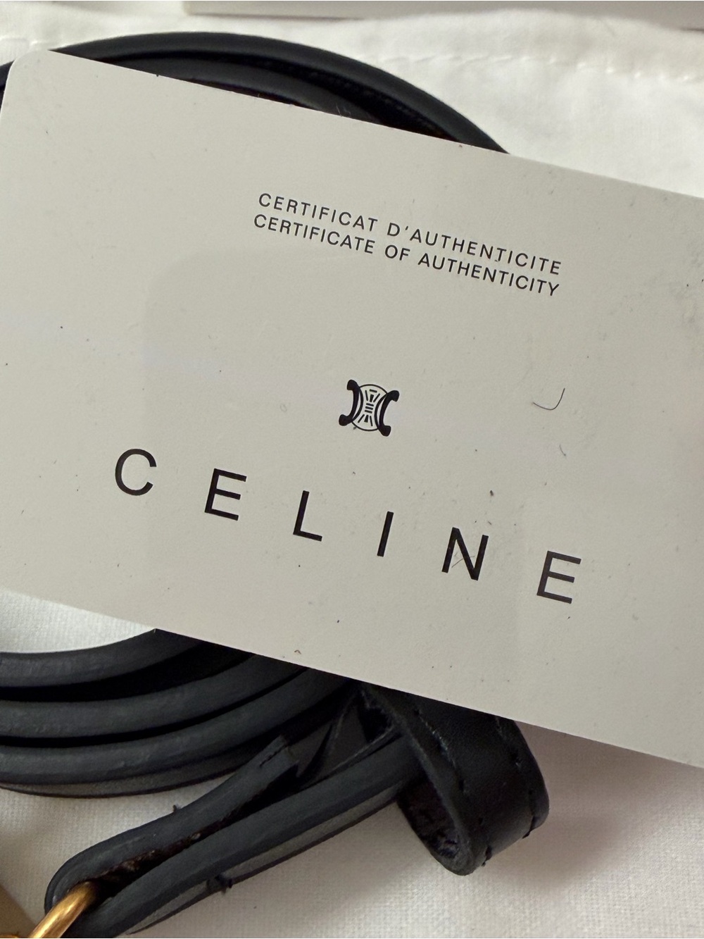 Celine Black Leather Belt with Gold Double C Buckle - Picture 3 of 11